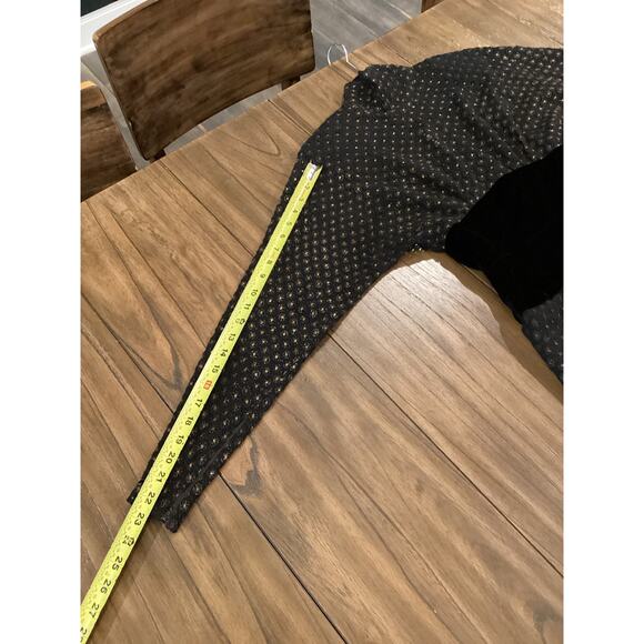 Fernando Sanchez Vintage brocade eyelet Long Sleeve black gold midi retro Dress - Picture 2 of 16